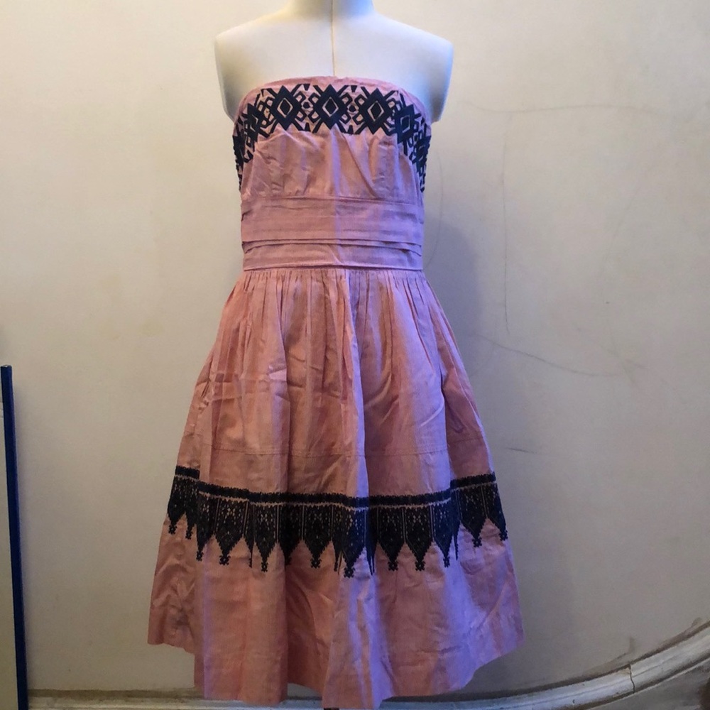 THML Strapless Pink Lined 100% Cotton Dress - size S